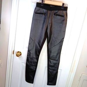 Suzy Shier Black Faux Leather Leggings Pants Slim Leg Women's Size S